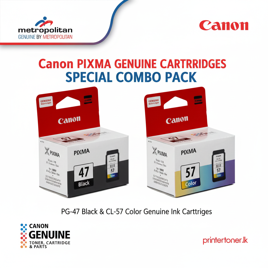 Canon PG-47 and CL-57 Combo Pack Original Ink Cartridges