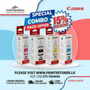 Canon GI-790 Ink Bottle Full Set (Black, Cyan, Magenta, Yellow)